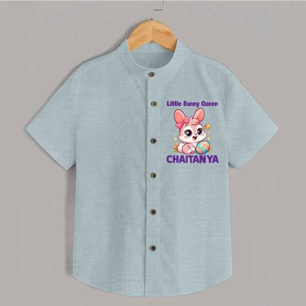 Little Bunny Queen Personalized Shirt – Adorable Easter Outfit - ARCTIC BLUE - 0 - 6 Months Old (Chest 23")