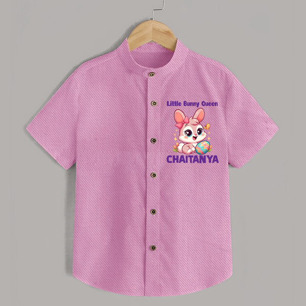 Little Bunny Queen Personalized Shirt – Adorable Easter Outfit - BABY PINK - 0 - 6 Months Old (Chest 23")