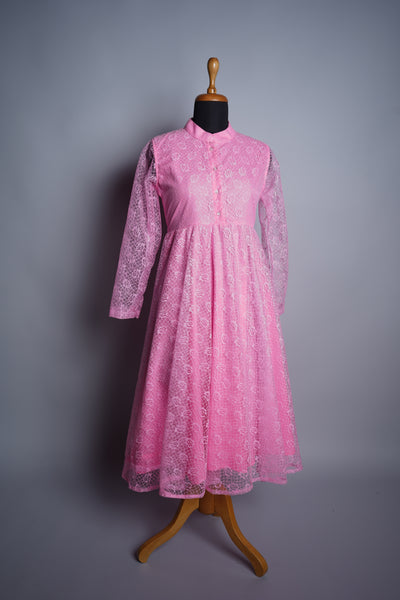 Year-end Sale : Candy pink net dress