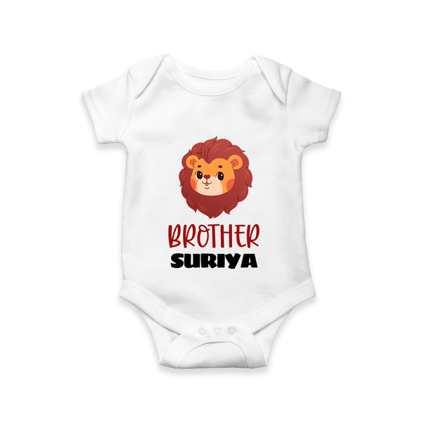 Brother Romper / Onesie | Personalized Romper / Onesie for Your Little Brother - WHITE - New Born (Chest 14")