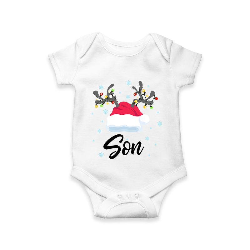 Son Romper / Onesie | Personalized Romper / Onesie for Your Son - WHITE - New Born (Chest 14")