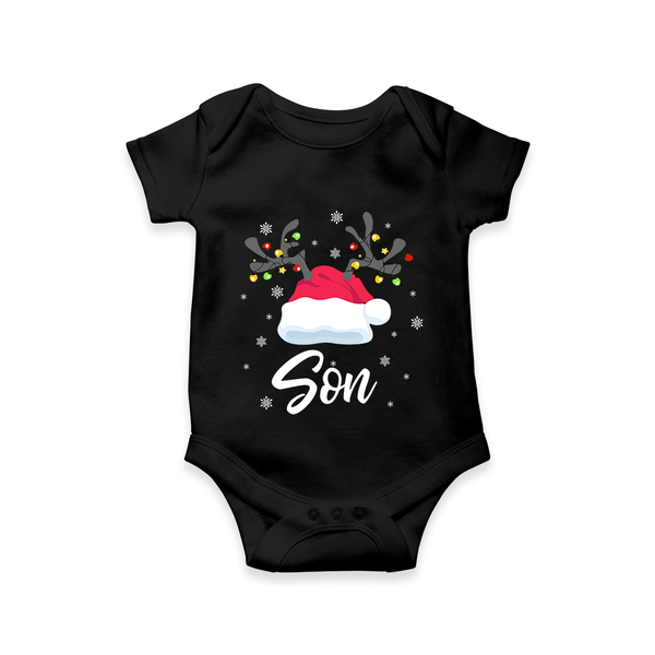 Son Romper / Onesie | Personalized Romper / Onesie for Your Son - BLACK - New Born (Chest 14")