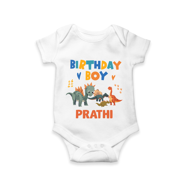 Birthday Boy Romper / Onesie | Personalized Kids Romper / Onesie for Birthday Celebrations - WHITE - New Born (Chest 14")