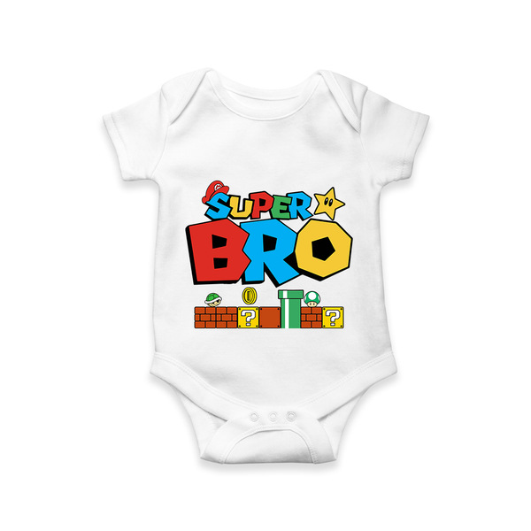 Super Bro Romper | Personalized Romper for the Best Brother - WHITE - New Born (Chest 14")