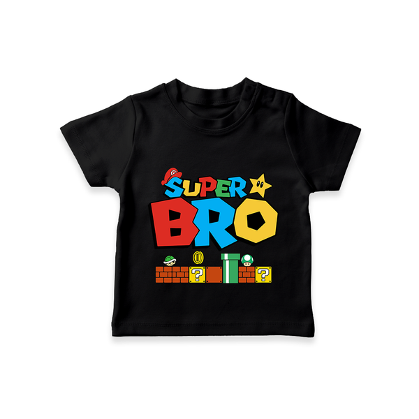Super Bro T-shirt | Personalized T-shirt for the Best Brother - BLACK - 0-5 Months Old (Chest 17")