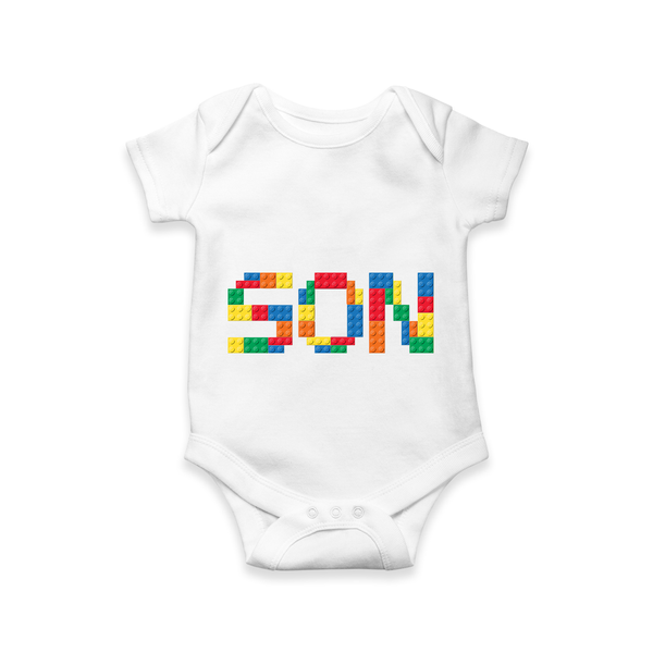 Son Romper | Custom Baby and Family Romper for Your Little Son - WHITE - New Born (Chest 14")
