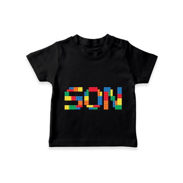 Son T-shirt | Custom Baby and Family T-shirt for Your Little Son - BLACK - 0-5 Months Old (Chest 17")
