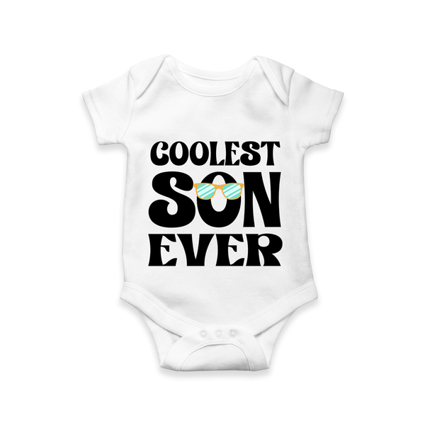 Coolest Son Ever Romper | Custom Family Romper for the Coolest Son - WHITE - New Born (Chest 14")