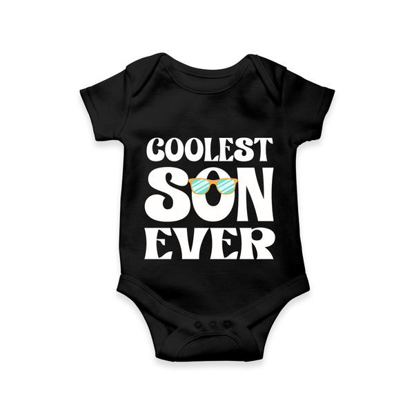 Coolest Son Ever Romper | Custom Family Romper for the Coolest Son - BLACK - New Born (Chest 14")