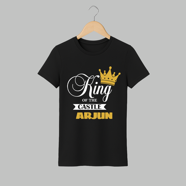 King of the Castle T-shirt | Personalized Adult T-shirt for Dad - BLACK - S (Chest 19")