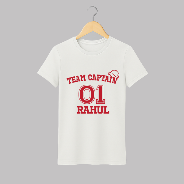Team Captain T-shirt | Custom Adult T-shirt for Super Dad - WHITE - S (Chest 19")