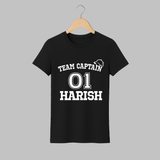 Team Captain T-shirt | Custom Adult T-shirt for Super Dad - BLACK - S (Chest 19")
