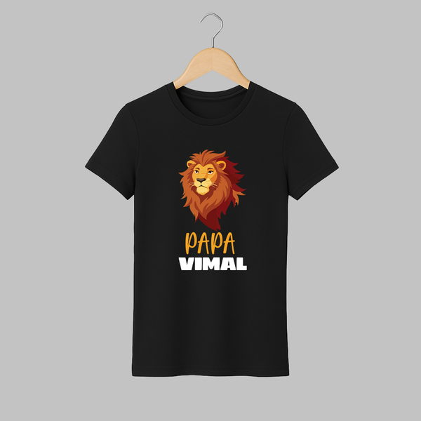 Papa T-shirt | Personalized T-shirt for Dad - BLACK - S (Chest 19")