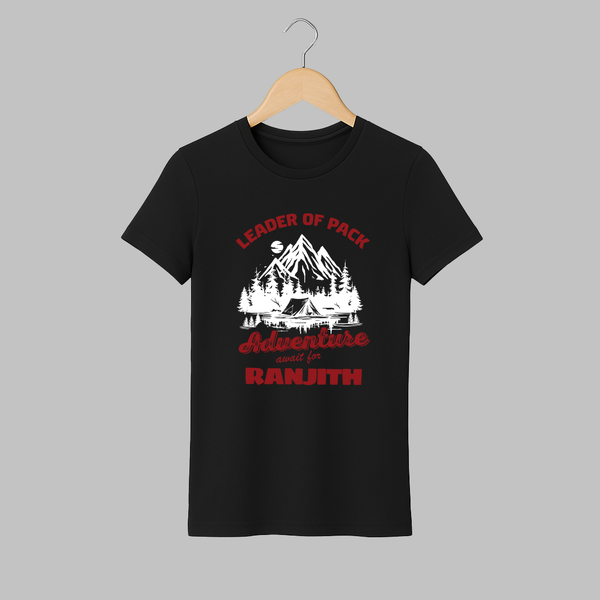 Leader of the Pack T-shirt | Custom Adult T-shirt for Adventurous Dad - BLACK - S (Chest 19")