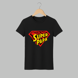 Super Papa Adult T-Shirt | Personalized Adult T-Shirt for the Super Dad - BLACK - S (Chest 19")
