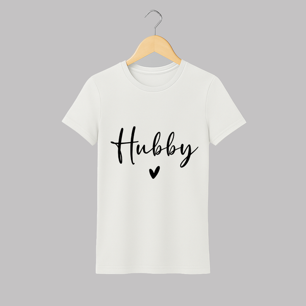 Hubby Adult T-Shirt | Custom Family Adult T-Shirt for the Best Husband - WHITE - S (Chest 19")