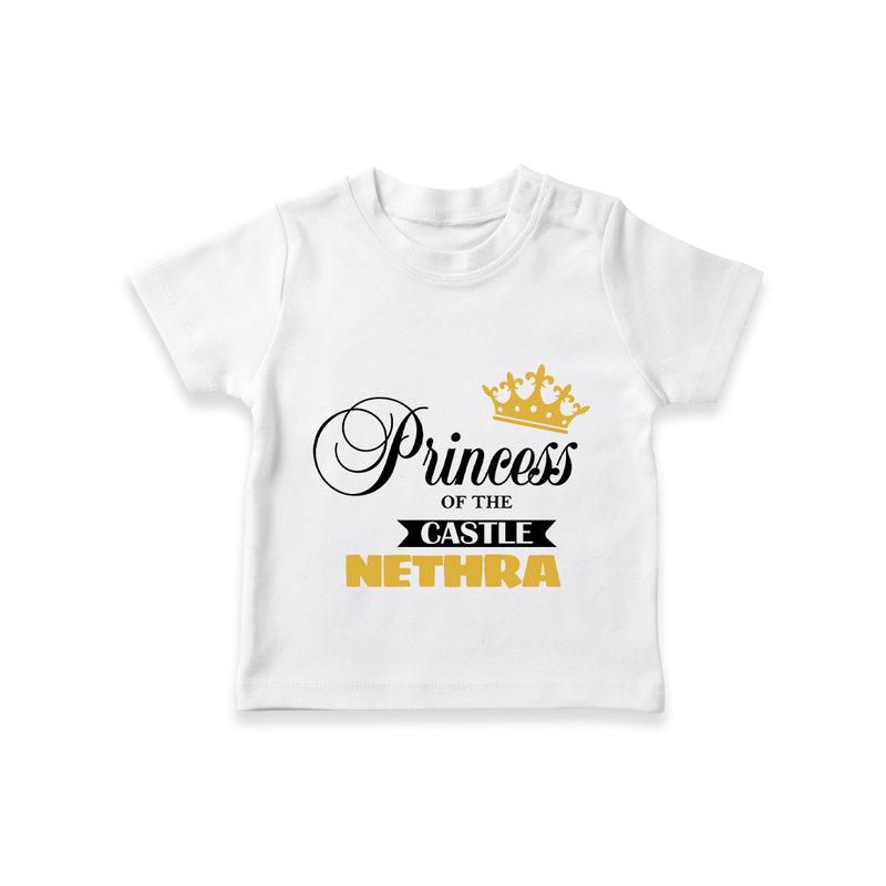 Princess of the Castle T-shirt | Personalized Kids T-shirt for Boys - WHITE - 0-5 Months Old (Chest 17")