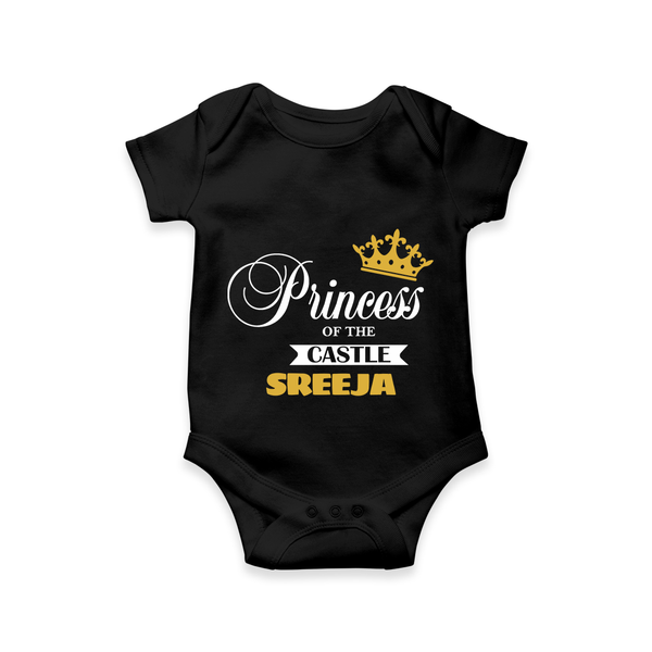 Princess of the Castle Romper / Onesie | Personalized Kids Romper / Onesie for Boys - BLACK - New Born (Chest 14")