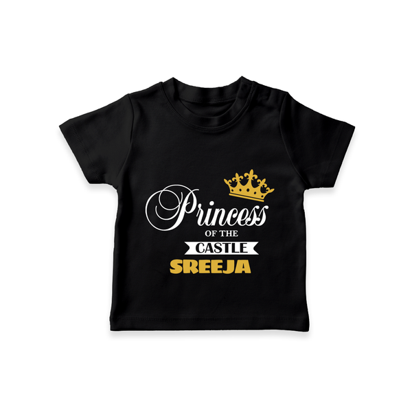 Princess of the Castle T-shirt | Personalized Kids T-shirt for Boys - BLACK - 0-5 Months Old (Chest 17")