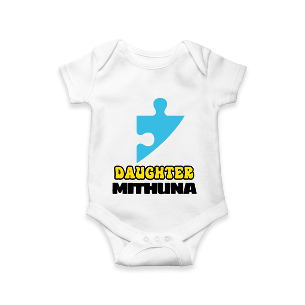 Daughter Romper / Onesie | Personalized Romper / Onesie for Your Daughter - WHITE - New Born (Chest 14")