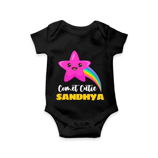 Comet Cutie Romper / Onesie | Custom Kids Romper / Onesie for Girls - BLACK - New Born (Chest 14")