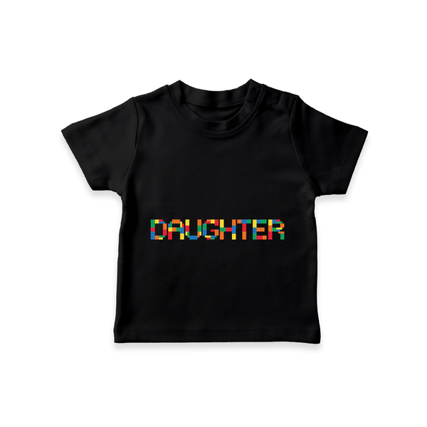 Daughter T-shirt | Personalized T-shirt for Your Little Princess - BLACK - 0-5 Months Old (Chest 17")