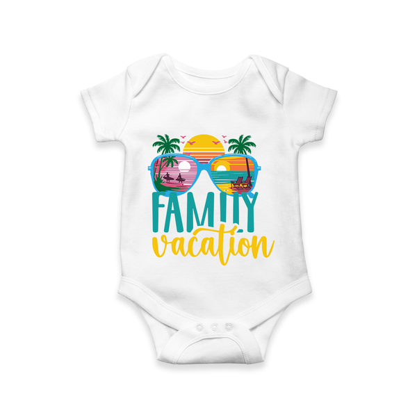 Family Vacation Romper / Onesie | Personalized Kids Romper / Onesie for Family Trips - WHITE - New Born (Chest 14")