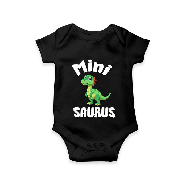 Mini Saurus Romper / Onesie | Personalized Kids Romper / Onesie for Fun and Playful Little Ones - BLACK - New Born (Chest 14")