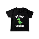 Mini Saurus T-shirt | Personalized Kids T-shirt for Fun and Playful Little Ones - BLACK - 0-5 Months Old (Chest 17")