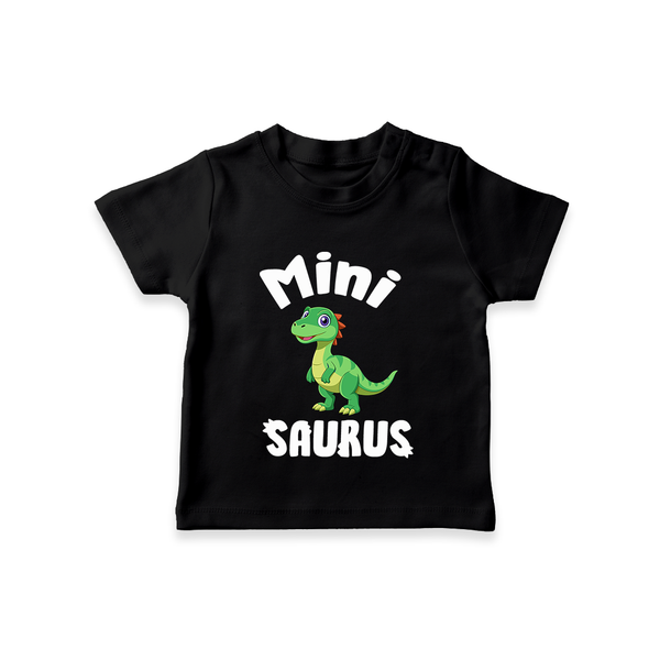 Mini Saurus T-shirt | Personalized Kids T-shirt for Fun and Playful Little Ones - BLACK - 0-5 Months Old (Chest 17")
