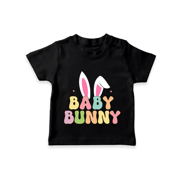 Baby Bunny T-shirt | Custom Kids T-shirt for Adorable Little Ones - BLACK - 0-5 Months Old (Chest 17")