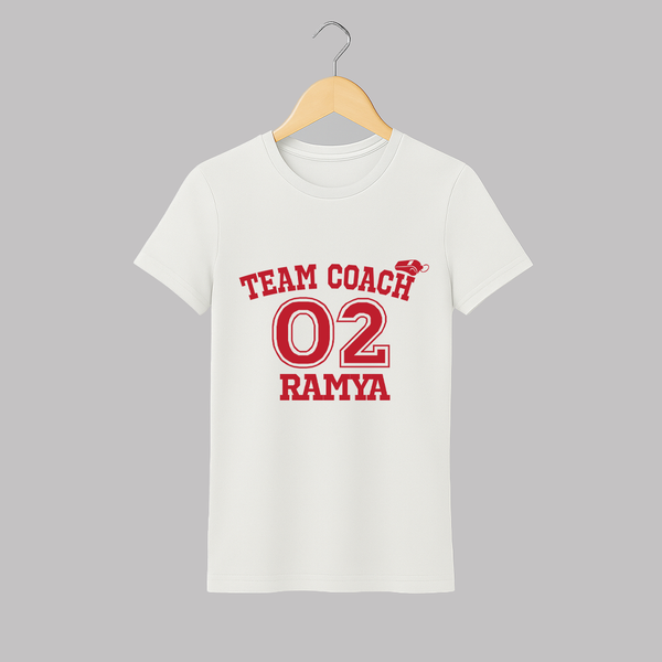 Team Coach 02 T-shirt | Custom Adult T-shirt for Mom - WHITE - S (Chest 19")