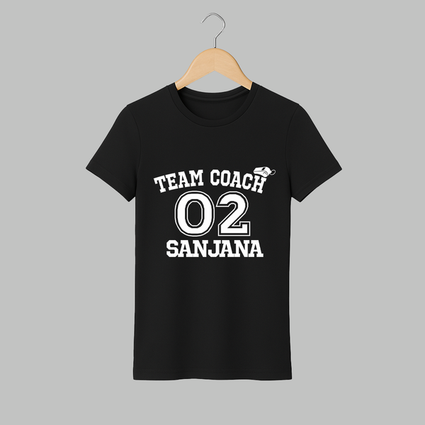 Team Coach 02 T-shirt | Custom Adult T-shirt for Mom - BLACK - S (Chest 19")