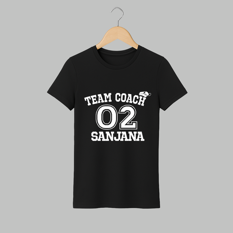 Team Coach 02 T-shirt | Custom Adult T-shirt for Mom - BLACK - S (Chest 19")
