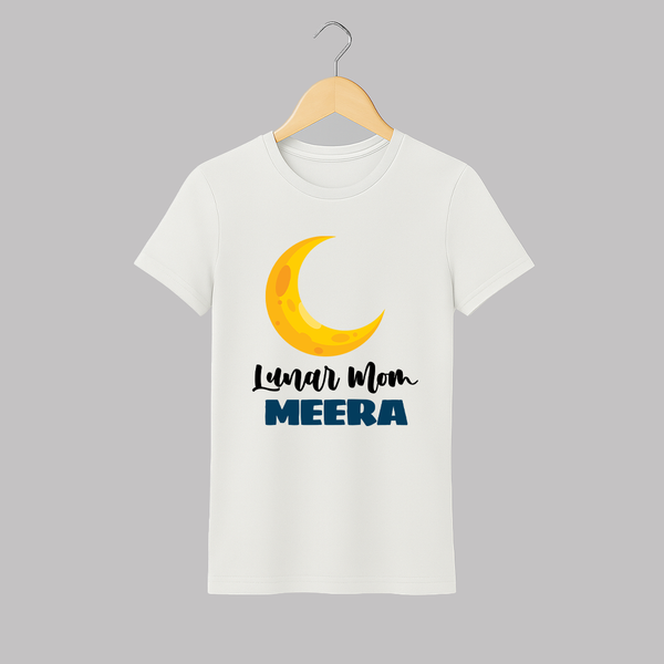 Lunar Mom T-shirt | Personalized Adult T-shirt for Mom - WHITE - S (Chest 19")