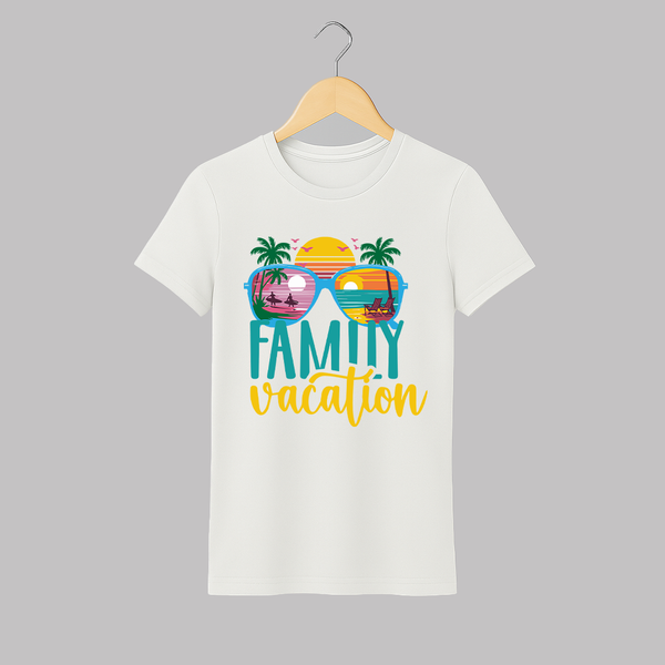 Family Vacation T-shirt | Custom Adult T-shirt for Mom on Family Trips - WHITE - S (Chest 19")