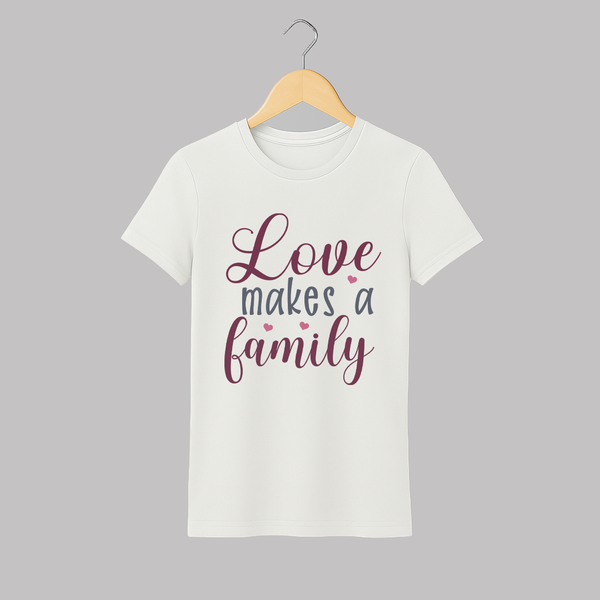Love Makes a Family T-shirt | Personalized Adult T-shirt for Mom - WHITE - S (Chest 19")