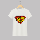 Super Mama T-shirt | Personalized T-shirt for the Super Mom - WHITE - S (Chest 19")