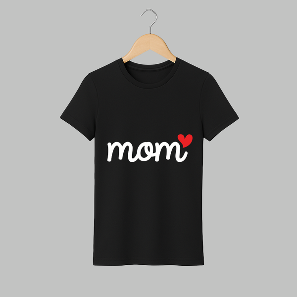 Mom T-shirt | Custom Baby and Family T-shirt for the Best Mom - BLACK - S (Chest 19")