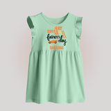 Happy First Father's Day Baby Frock for Baby | Custom Print Soft Cotton Babywear - MINT GREEN - 0 - 3 Months Old (Chest 17")