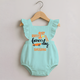 Happy First Father's Day Romper Frock for Baby | Custom Print Soft Cotton Babywear - MINT GREEN - 0 - 3 Months Old (Chest 19")