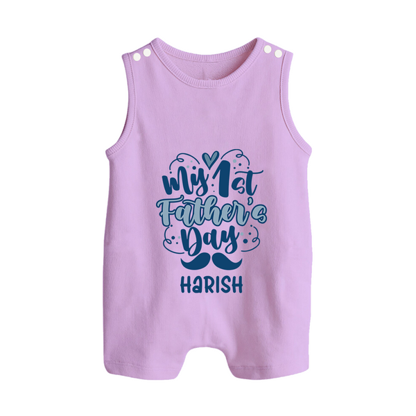 Daddy's First Father's Day Romper Suit/Sleeveless Romper | Personalized Outfit for Newborns - LILAC - 0 - 5 Months Old (Chest 18")