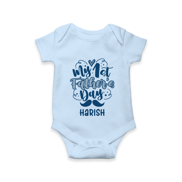 Daddy's First Father's Day Bodysuit/Onesie | Personalized Outfit for Newborns - BABY BLUE - New Born (Chest 14")