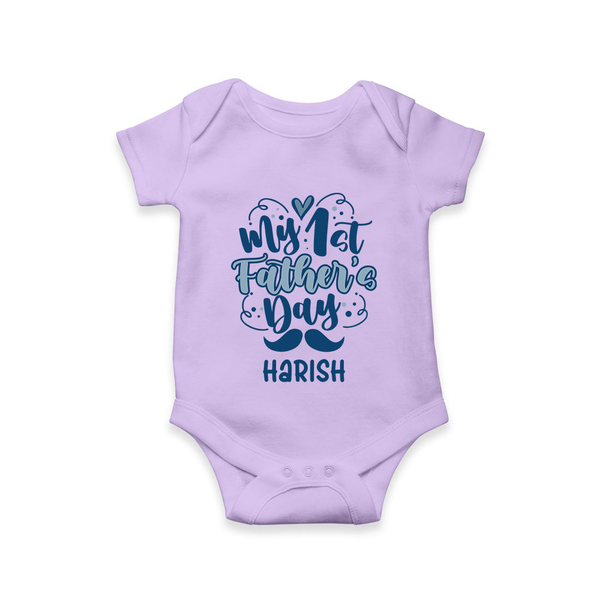Daddy's First Father's Day Bodysuit/Onesie | Personalized Outfit for Newborns - LILAC - New Born (Chest 14")