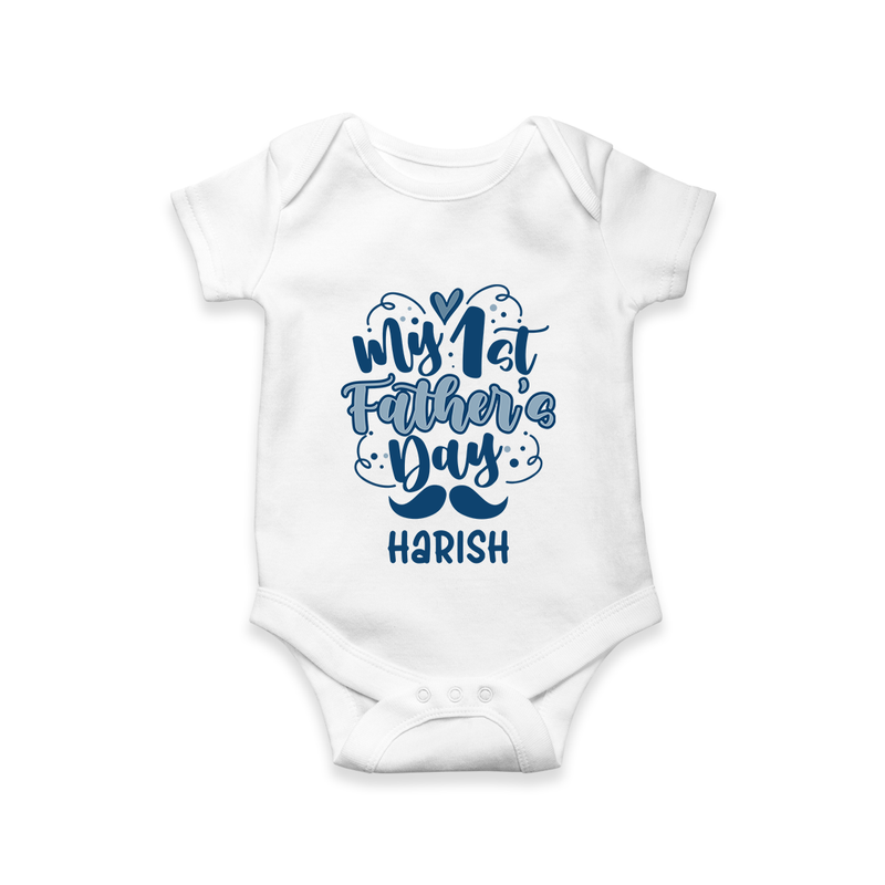 Daddy's First Father's Day Bodysuit/Onesie | Personalized Outfit for Newborns - WHITE - New Born (Chest 14")