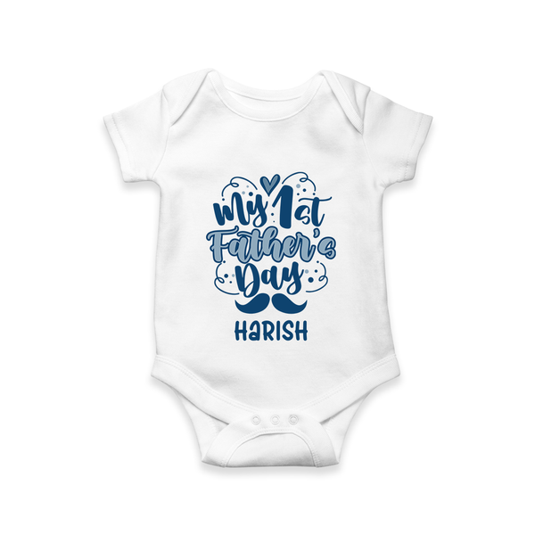 Daddy's First Father's Day Bodysuit/Onesie | Personalized Outfit for Newborns - WHITE - New Born (Chest 14")