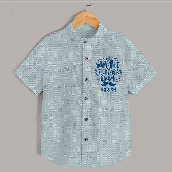 Daddy's First Father's Day Shirt | Personalized Outfit for Newborns - ARCTIC BLUE - 0 - 6 Months Old (Chest 23")