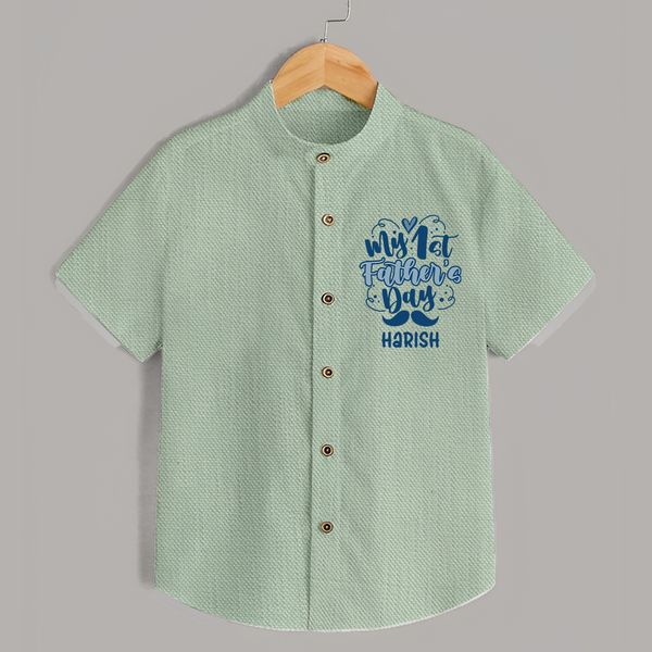 Daddy's First Father's Day Shirt | Personalized Outfit for Newborns - MINT GREEN - 0 - 6 Months Old (Chest 23")