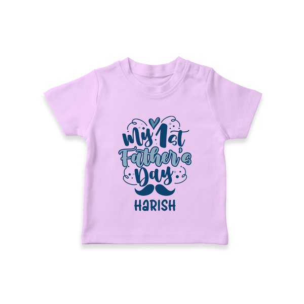 Daddy's First Father's Day T-Shirt | Personalized Outfit for Newborns - LILAC - 0-5 Months Old (Chest 17")