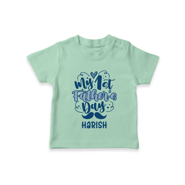 Daddy's First Father's Day T-Shirt | Personalized Outfit for Newborns - MINT GREEN - 0-5 Months Old (Chest 17")